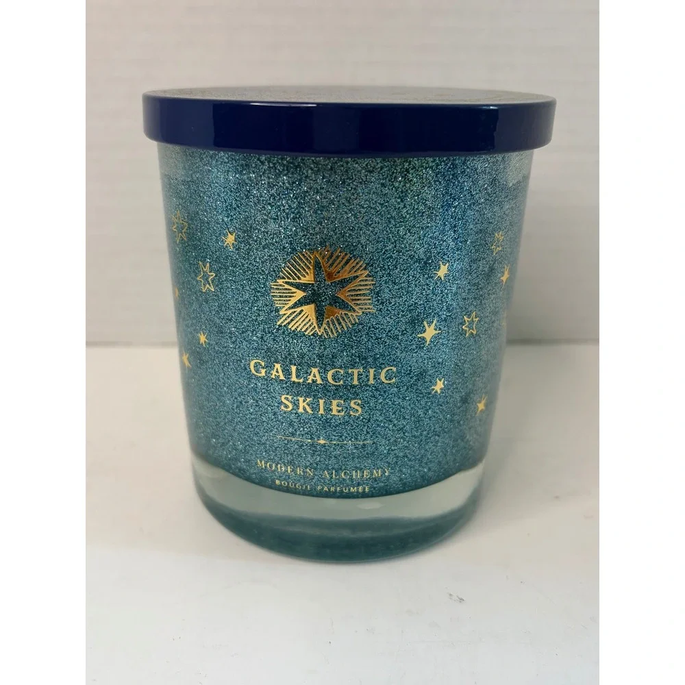 Modern Alchemy Galactic Skies Scented Candle 12.9oz Teal Glitter Star Jar